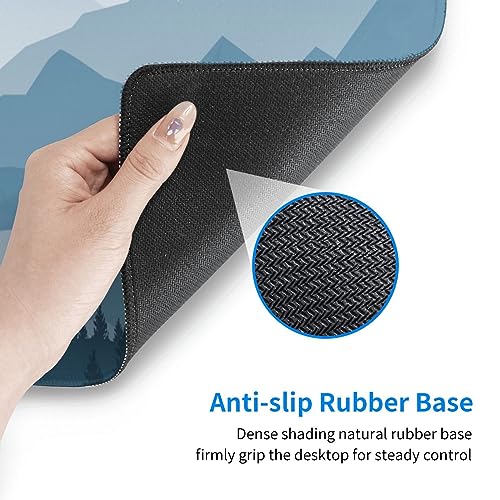Mountain Gaming Mouse Pad Large Long Extended Pads Big Mousepad Extended Large Non-Slip Rubber Base Waterproof Big Keyboard Mat with Stitched Edges for Office Home and Game,31.5x11.8 Inch - color: Mountain