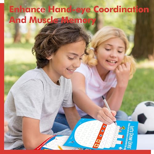 Pen Control & Tracing Activity Pad, 80 Tear-off Sheets Alphabet & Number Handwriting Practice Notepad for Kids, Letters A-Z/Numbers1-20/Patterns Tracing Workbook for Plane, Car Travel, Road Trip - style: Pen Control Activity Pad