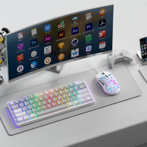 SOLAKAKA SM901 Gaming Mouse,13800DPI RGB Mouse with Programmable Buttons,53g Lightweight Wired Mouses for Gamer,White - color: white, size: SM901