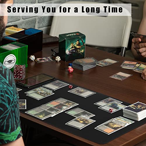 Ecally 4 Pcs Card Game Mats 24 x 14 Inch Playmat Table Smooth Playing Card Mat for TCG, Gameplay (Black) - color: Black
