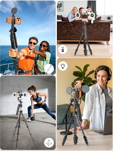 Content Creator Essentials,Vlogging Kit w/Mic R01 Pro Combo1 | for iPhone & Android,2TX+1RX Wireless Mic,Camera Mount Tripod & Remote,Hands-Free for Video Recording,YouTube TikTok Creation - style: Vlogging Kit-B