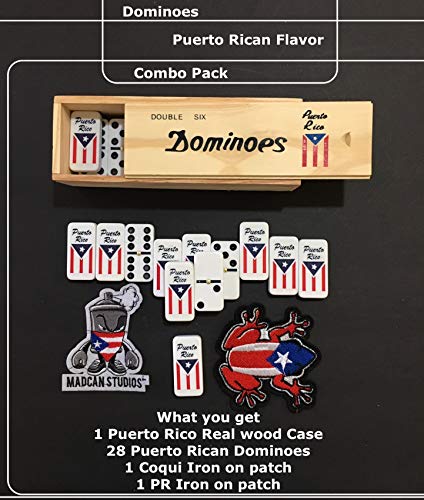 PRK 14 Puerto Rico Rican Flags Dominoes Domino de Puerto Rico Flag Value Pack Large Adult Size Double six Dominos Boricua Style