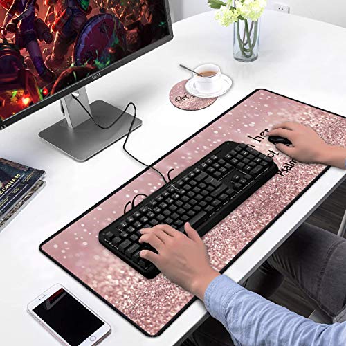 Desk Pad Gaming Mouse Pad,Stitched Edges Design Large Mouse Pad for Laptop Computer Chicago Skyline Scene at Night Desk Writing Mat for Office & Home - color: Bible Verse Psalm 46:5