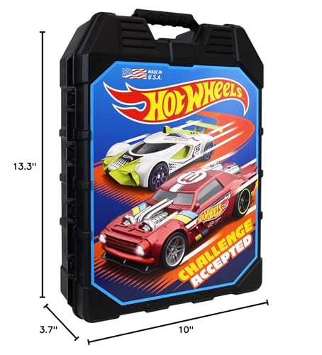 Tara Toys Hot Wheels 48-Car Storage Case – Durable Plastic Carrying Case with Handle for Die-Cast Toy Cars, Fits 1:64 Scale Vehicles, Organizer for Kids Travel & Display - style: 48 Car Carry Case