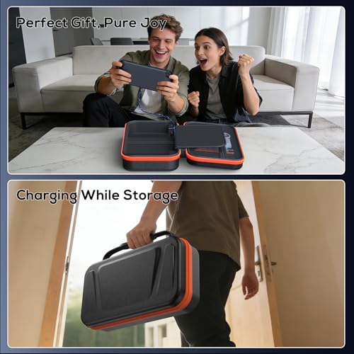 FASTSNAIL Charging Case for Nintendo Switch 2, Built in 37000mWh Battery, PD 18W Fast Charging Power Case, High Capacity Storage Carrying Cases with 9 Game Card Slots, Hard Protective Bag for Switch 2 - size: 3.9 inch