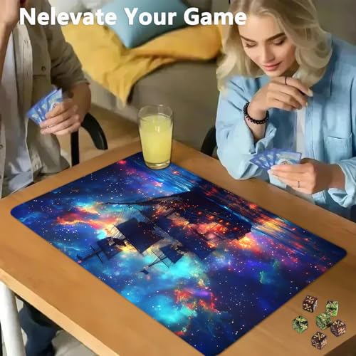 for MTG Game Playmat - 24 x 14 inches with Dices and Storage Bags, Non-Slip Base for TCG and Board Game Card Mats, Trading Card Games Mat, Sailing Adventure Ship Pattern Collectible Card Playmats - color: Jv-playmat-p7-1-g188