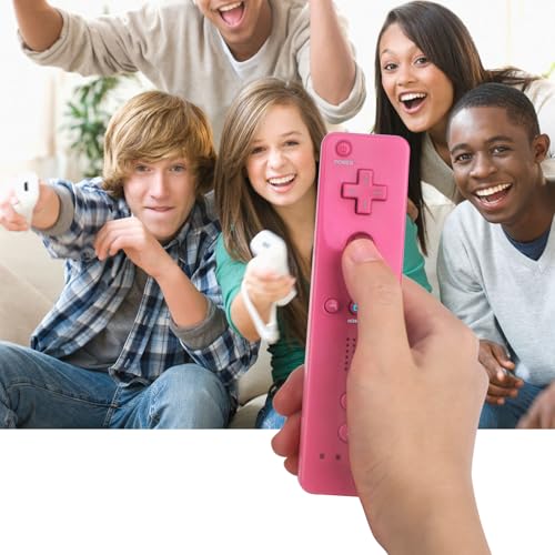 TechKen Wii Controller 2 Pack, Wii Remote Controller with Silicone Case and Wrist Strap, Wii Remote Controller for Wii/Wii U - color: Pink