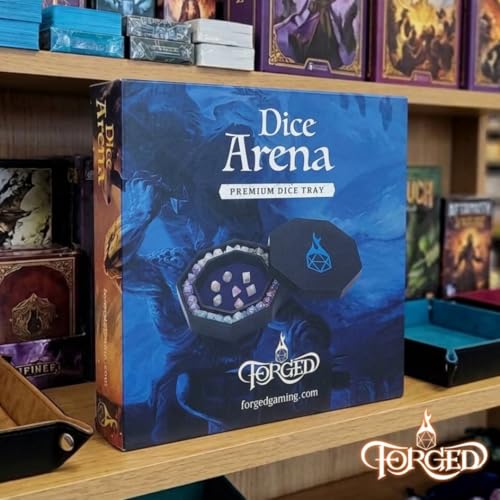 Forged Dice Co. Dice Arena Rolling Tray and Storage Compatible with Any dice Game, D&D and RPG Gaming - color: Blue