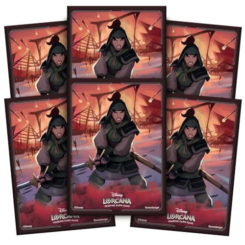 Ravensburger Disney Lorcana TCG Card Sleeves Featuring Mulan – Soldier in Training by Michael Cookie Niewiadomy | 65 Protective Sleeves for TCG Decks | Ages 8+