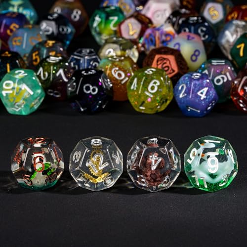 10 Pack Random Color Polyhedral Dice Set - 12 Sided D&D Dice for DND RPG Table Games Role Playing Games - color: 10pcs D12 Random Color