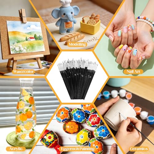 60 PCS Fine Detail Paint Brushes Set, #0#00#000 Small Paint Brushes | for Miniatures, Acrylics & Watercolor, Ultra Thin Paint Brush for Model Crafts, Touch up & Paint by Numbers