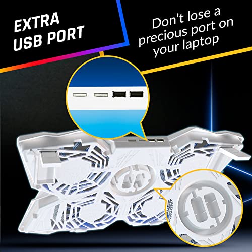 KLIM Wind Laptop Cooling Pad - More Than 500 000 Units Sold - New - The Most Powerful Rapid Action Cooling Fan - Laptop Stand with 4 Cooling Fans at 1200 RPM - USB Fan - PS5 PS4 - Full White - color: Full White