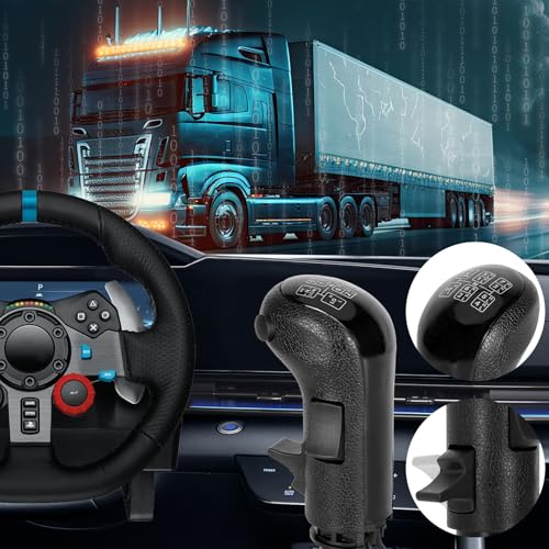 Besilo USB Truck Simulator Shifter for PC, Compatible with Logitech G25/G27/G29/G923, Thrustmaster TH8A – 18-Speed Gear Shift Lever for ATS & ETS2 – Semi Truck Shifter for Sim Racing Games