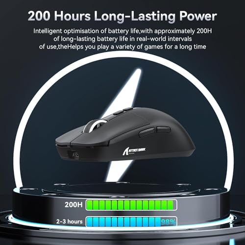 MAMBASNAKE Attack Shark X6 Wireless Gaming Mouse,RGB Magnetic Charging Dock,49g Ultralight X3 Upgrade,Tri-Mode 2.4GHz/BT5.2/USB-C,PAW3395 Sensor 26KDPI,G502 Programmable Mice for Win/Mac - Black - color: Black