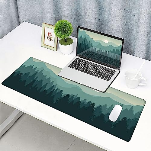 Mouse Pad Gaming, Large Mouse Pads for Desk, Keyboard Mouse Mat Desk Pad, Non-Slip Rubber Base with Stitched Edges Mousepad, 31.5x11.8 inch Abstract Landscape Mountain - color: 10 Abstract Landscape Mountain