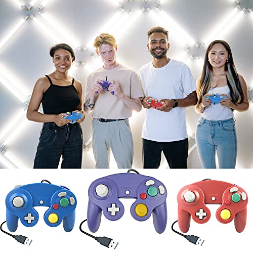 Reiso Classic NGC Wired USB Controller for Windows PC MAC (Blue) - color: Blue