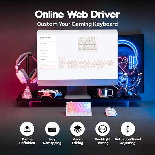 MechLands AJAZZ AK029 One Handed Gaming Keyboard, 8Khz Polling, 29 Keys Rapid Fast Wired Keyboard, SOCD & DKS, Magnetic Switch, Adjustable Actuation, RGB Backlits, Aluminum Plate (White Transparent) - color: White Transparent