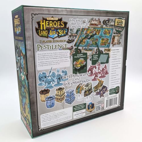 Heroes of Land, Air & Sea: Pestilence Deluxe Painted Edition – 7th Player Expansion, Pre-Painted Hero Miniatures, Birdfolk & Merfolk Factions