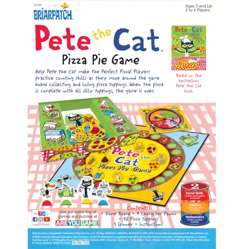 University Games Pete the Cat Pizza Pie Game Green, Ages 3 years and Up