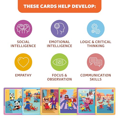 Who What Why Conversation Cards for Kids, Speech Therapy Materials, Ages 4+ | Educational game, social skills flash cards, emotional regulation tool, sequencing activity, therapy toy, learning resource
