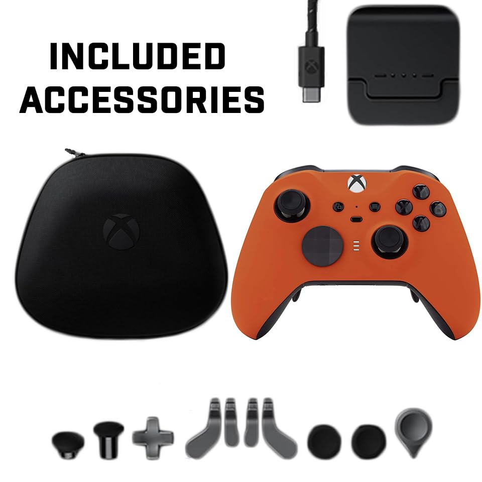Custom Controllerzz Elite Series 2 Controller Compatible With Xbox One, Xbox Series S and Xbox Series X (Orange) - color: Orange