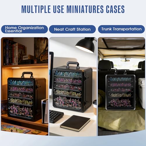 Miniature Storage Case, Carry & Display for Warhammer Minis, X-Large | Aluminum Alloy Frame for Secure Transport, Clear Window with Lock, for Warhammer 40k Miniatures, Figures and Collectibles - size: X-Large