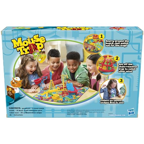 Hasbro Gaming Mouse Trap Board Game for Kids Ages 6 and Up, Classic Game for 2-4 Players, with Easier Set-Up Than Previous Versions