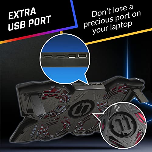 KLIM Wind Laptop Cooling Pad - More Than 500,000 Units Sold - New Version - Powerful Rapid Action Laptop Cooler - Laptop Stand with 4 Cooling Fans - 2 USB Ports - PC Mac PS5 PS4 Xbox One - Cobra Red - color: Red