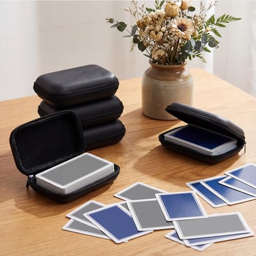 Jexine 8 Pieces Card Case Compatible with Travel Games Cards Games Playing Case Deck Game Playing Storage Box Carrying Holder (Black) - color: Black
