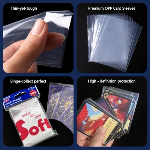 1500ct Card Sleeves - OPP Penny Sleeve for Trading Cards - Premium Toploader Inner - Fit 2.5"x3.5" Standard Trading Sports Game Cards - Ideal for Card Enthusiasts (1500 Pcs)