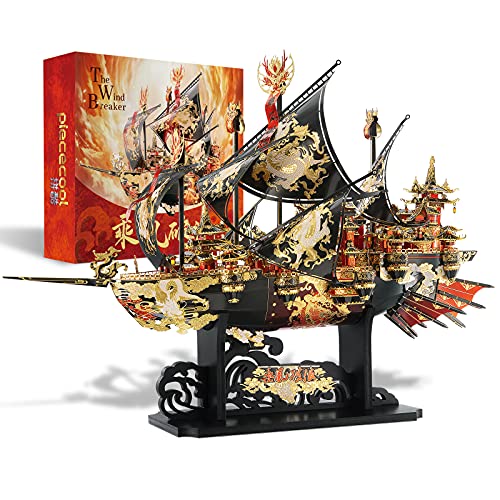 Piececool 3D Metal Puzzles Ship Models Kits to Build for Adults, The Wind Breaker Ship Model Building Kit, Brain Teaser DIY Craft Gifts for Teens Man Woman Family- 709 Pcs - color: Wind Breaker Ship