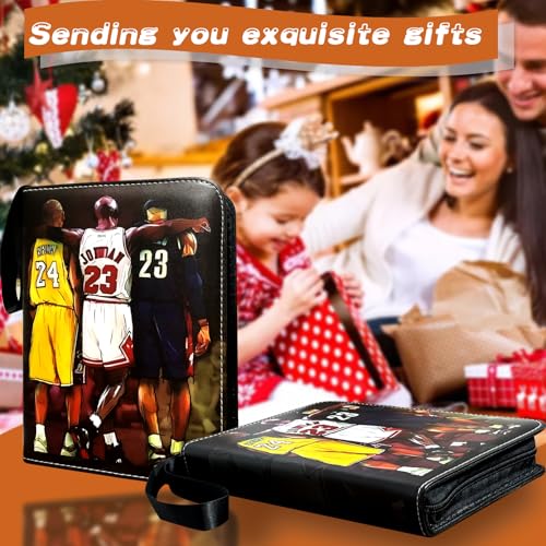 Basketball Card Binder, Trading Card Binder 9 Pocket with 50 Removable Sleeves Fits 900 Sport Cards, 3 Ring Card Holder Binder with Zipper, Collector Storage Album