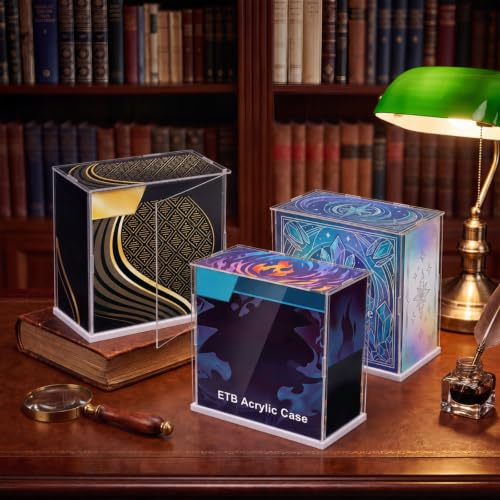 Junkin 6 Pack ETB Acrylic Case Compatible with Elite Trainer Box ETB Protector Case Stackable Storage Boxes Containers for Display Collectibles Cosmetic Figures Game Cards