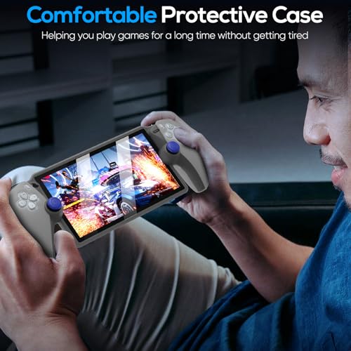FYOUNG Protective Case for PlayStation Portal, Silicone Soft Grip Cover Case Protector with Full Protection and Non-Slip Thumb Grips Accessories Kit for PlayStation Remote Player (Grey) | Anti-scratch Silicone Soft Cover Case with Full Protection and Non-