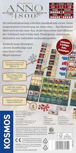 Kosmos 682309 Anno 1800 Board Game Expansion by Martin Wallace, More Strategic Opportunities, New Order Cards and 6-Piece Solo Campaign