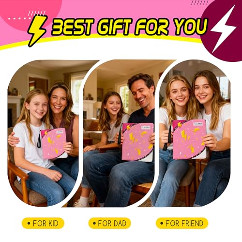 Trading Card Binder 4 Pocket,400 Pocket Card Collection Binder with 50 Removable Sleeves,PU Waterproof Top Card Book,3-Ring Zipper Collectible Trading Card Album for MTG/TCG/Card Holder Gift(Pink) - color: Pink, size: Small
