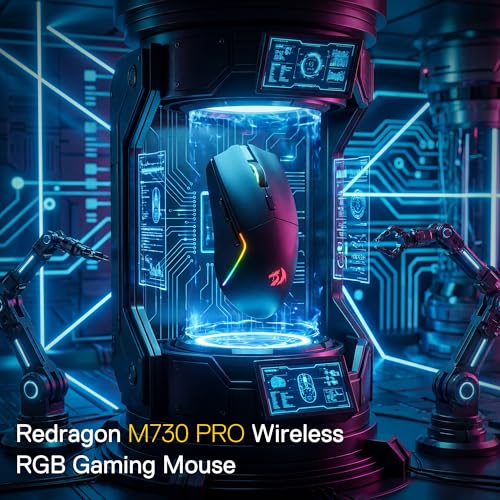 Redragon M730 PRO Wireless Lightweight RGB Gaming Mouse 10000 DPI | Cable-Free 0 Delay, Redefine Keybinding Macro, Vibing Backlight, Ergonomic Grip Body Comfort - size: Wireless