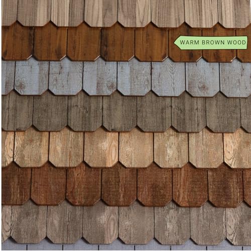 Miniature Roof Shingle Strips for 1:12 Scale Dollhouse Roofing | Set of 25 Strips, REDUCIO! - color: Warm Brown Wood