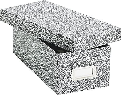 Oxford 40588 Reinforced Board Card File, Lift-Off Cover, Holds 1,200 3 x 5 Cards, Black/White - size: 3" x 5"