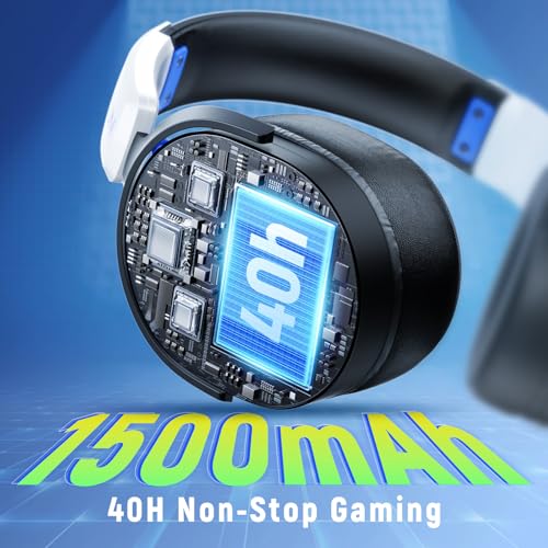 3-in-1 Wireless Gaming Headset, Mirror Gloss, 50mm Drivers, 7.1 Surround | 2.4G/BT5.3/Wired, 40H Battery, <25ms Latency, 9.9oz. Fits PS5/PC/Switch/Mac. Note: Xbox Wired Mode Only