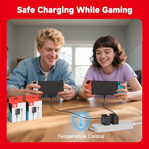 2-Pack Charger for Nintendo Switch, 45W AC Adapter Fast Charging with 2-Pack 10ft Detachable USB C Cable, Compatible with Switch/OLED/Lite, Steam Deck, Support TV Mode, Original Quality - size: 2Pack 10FT