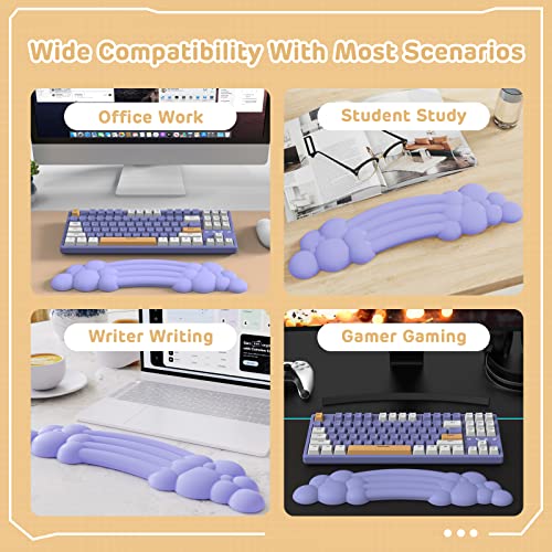 ZIYOU LANG 65% Wired RGB TKL Portable Mechanical Gaming Keyboard Purple Blue Switch with Coiled Cable and Purple Cloud Wrist Rest for PC Mac Gamer
