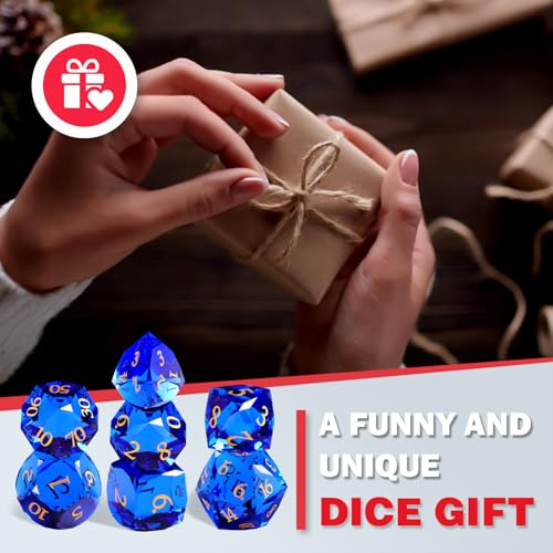 7-Piece Diamond Cut Dice Set for Dungeons and Dragons (D&D) | RPG & Tabletop Games | Premium Gift Box & Durable Design - color: Zs-c