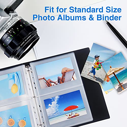 Sooez 30 Pack 5x7 Photo Sleeves for 3 Ring Binder, Hold 120 Pictures | Heavy Duty Plastic Binder Sleeves, Photo Album Refill Pages, Acid Free Archival Page Protector, Binder Inserts for Postcard - size: 5x7" 2-Pocket