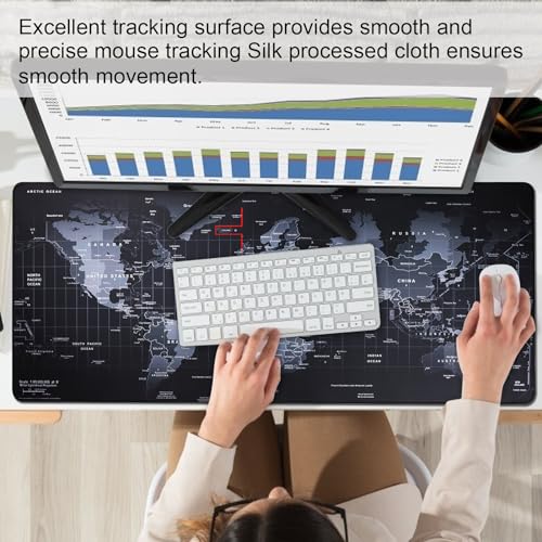 XXL Professional Large Mouse Pad & Computer Game Mouse Mat (35.4x15.7x0.1IN, Map) (90 * 40 Map) - color: Map, size: 35.4L x 15.7W inches