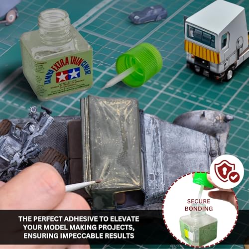 Tamiya Extra Thin Cement with Fine Tip Applicator and Pixiss Gundam Model Toolkit - 4 Oz Plastic Model Glue for Miniatures, Miniature Tool Kit Including Mini Tweezers, Pliers, Nippers