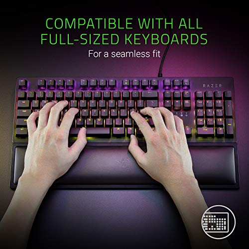 Razer Ergonomic Wrist Rest for Full-Sized Keyboards, Classic Black | Anti-Slip Rubber Base, Angled Incline - size: Full-Sized Keyboard, style: Memory Foam