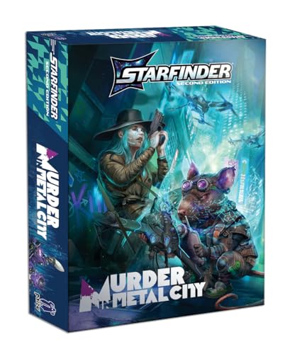 Murder in Metal City Deluxe Boxed Set - Starfinder Second Edition Introductory RPG Adventure with Battle Map