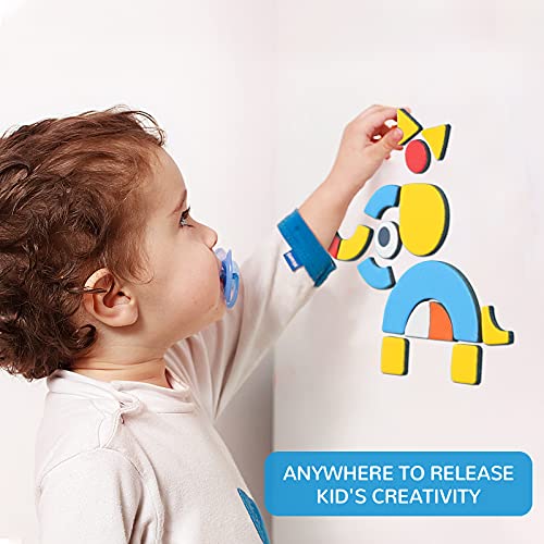 Toi Kids Magnet Toys Magnetic Jigsaw Puzzle Boxes with Game Board for Kids Ages 3-8, Preschool Tabletop Toy for Toddlers, Portable Travel Game, Shape - style: Shape