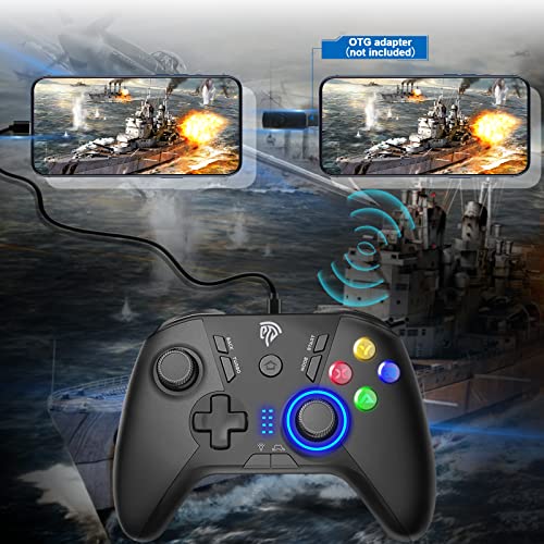 EasySMX 2.4G Wireless Controller for PC,Steam Deck,PS3,Android TV,Black. | Plug and Play,Programmable Buttons,Dual Vibration Motors,Up to 14-Hour Battery Life.